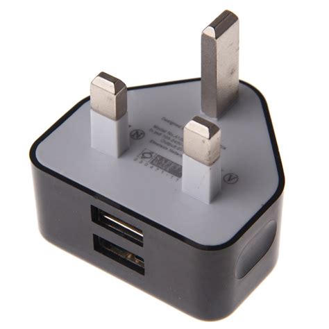 Dual Usb Uk Plug Wall Charger 21a1a Ac Power Adapter For Iphone Ipad