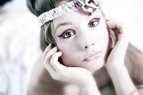 Portrait Of A Perfect Brunette Beauty Stock Image Image Of Hands Fashion