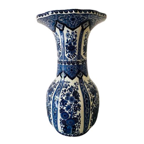 Delfts Blauw Boch Vaas Antiek Vintage Vaas Reliving