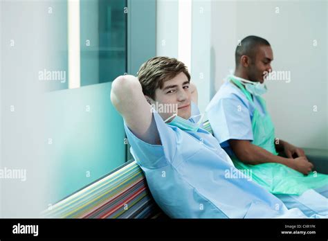 Medical staff in hospital staff room Stock Photo - Alamy