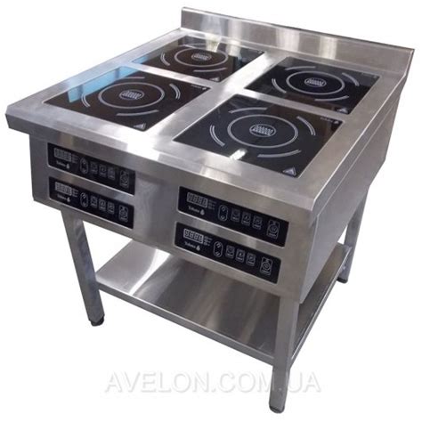 Плита индукционная TEHMA 4-х конфорочная 3,5 кВт напольная 800х800х850 ...