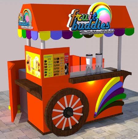 Food Cart Franchise Business French Fries Fresh Fruit Shake Buko