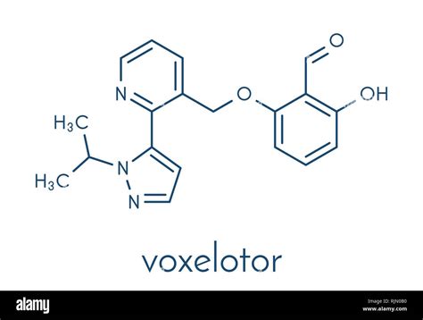 Voxelotor Sickle Cell Disease Drug Molecule Skeletal Formula Stock