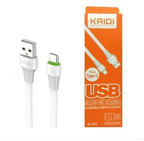 Cabo Carregador Lightning Para Tipo C USB Kaidi Original CABO USB DE