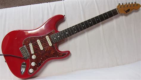 Esp 400 Stratocaster Strat 1980s Red Veneer Rosewood Reverb