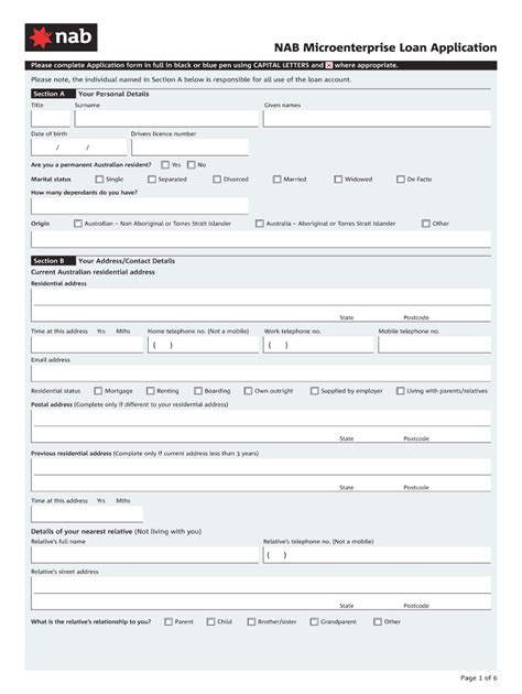 Fillable Online Nab Microenterprise Bloan Applicationb Form Fax Email