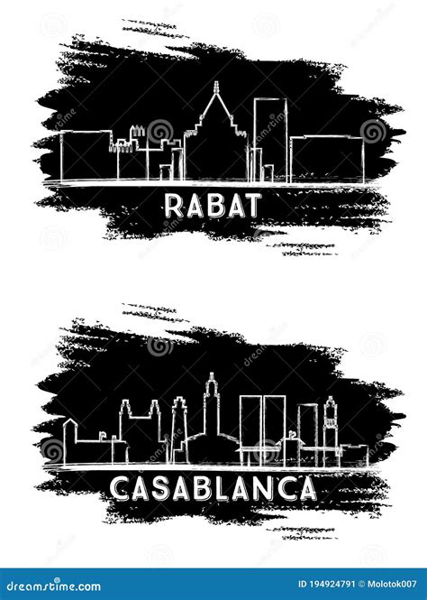 Rabat Morocco City Map In Retro Style In Golden Color. Outline Map