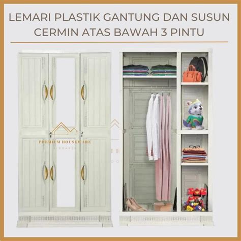 Jual Lemari Plastik Gantung Dan Sekat Model Modern Full Cermin Pintu