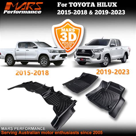 Tpe 3d Moulded Car Floor Mats For Toyota Hilux Revo Dual Cab 2015 To 2023 Mars Performance