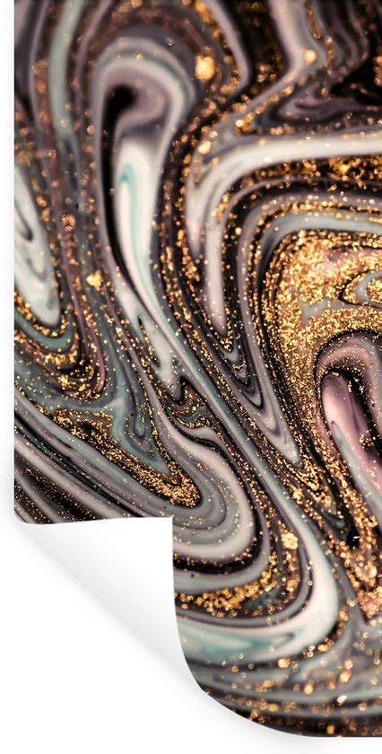 Muurstickers Sticker Folie Marmerlook Goud Glitter Luxe