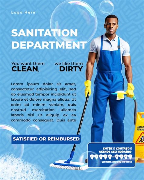 Premium Psd A Poster For The Cleaner With A Blue Background