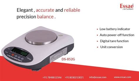 Fully Automatic Table Top Scale Essae Ds 852g Precision Balance Accuracy 05mm At Best Price