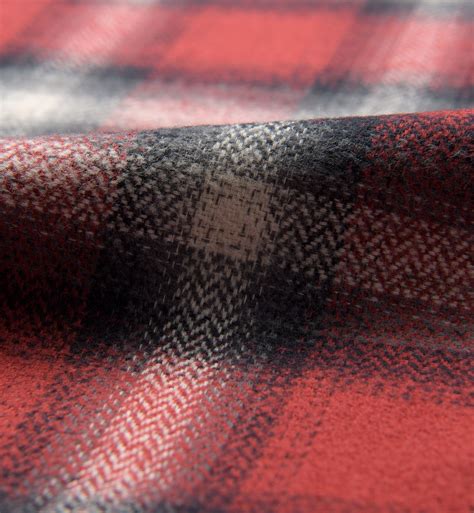 Japanese Red Herringbone Ombre Plaid Flannel Shirts By Proper Cloth