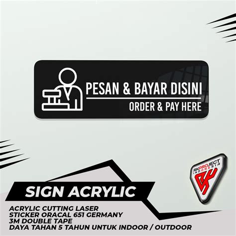 Jual Sign Board Akrilik Pesan Dan Bayar Disini Order And Pay Here