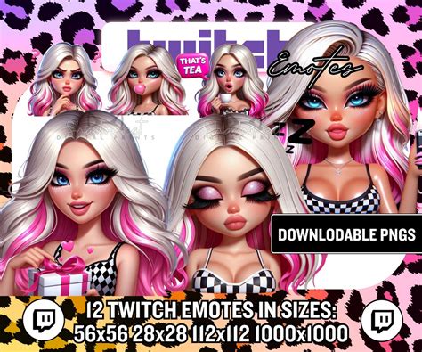 Twitch Emotes 12 Blonde Girl Twitch Emotes Kawaii Anime Gamer Girl Streamer Emotes Cute