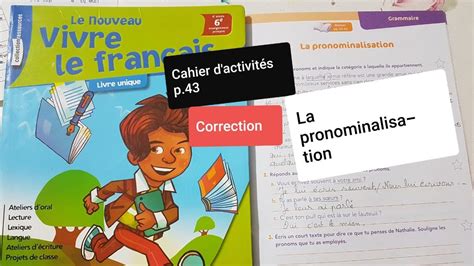 Grammaire La Pronominalisation Cahier D Activit S Page Le Nouveau