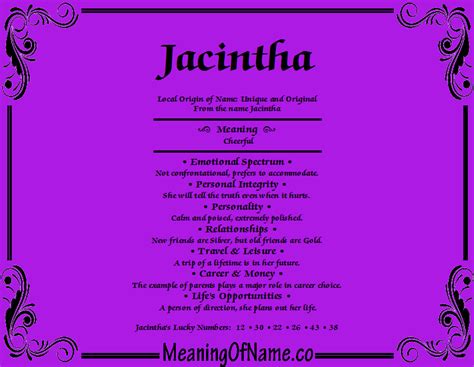 Jacintha - Meaning of Name