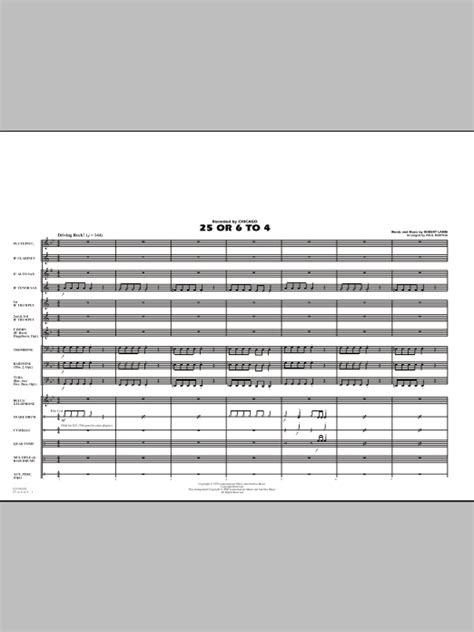 Paul Murtha 25 Or 6 To 4 Full Score Sheet Music And Printable Pdf Music Notes Sheet Music