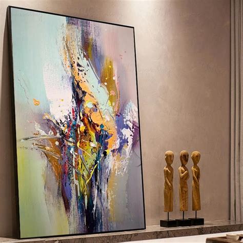 Origineel Lichtgroen Abstract Schilderij Op Canvas Acryl Etsy