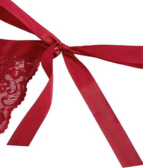 Buy SweatyRocks Women S Sexy Floral Lace Scalloped Trim Self Tie Panty Mesh Lingerie Set Online