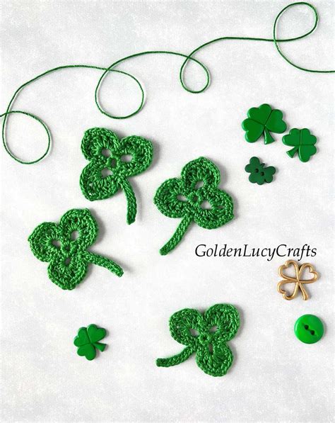 Crochet Shamrock, Free Crochet Pattern - GoldenLucyCrafts