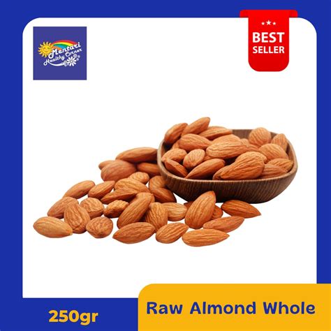 Jual Raw Almond Whole 250gr Kacang Almond Mentah Utuh 250gr Shopee