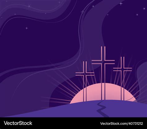 Religious lent symbols flat background Royalty Free Vector