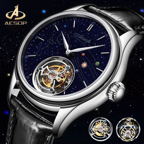 Mechaniczny Zegarek Aesop Lataj Cy Tourbillon Dla M Czyzny Luksusowy