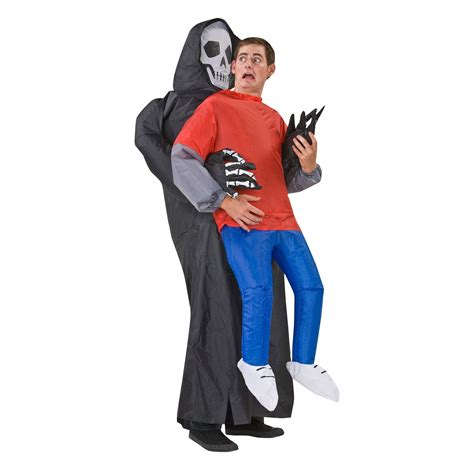 Inflatable Grim Reaper Pick Me Up Victim Halloween Costume Adult