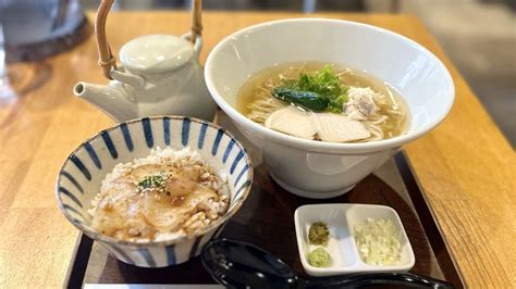 熊本県天草産の新鮮な「みやび鯛」を贅沢に使った、塩らぁめんと鯛茶漬けのセットを味わってみた。（ラーログ福岡グルメレポート） エキスパート