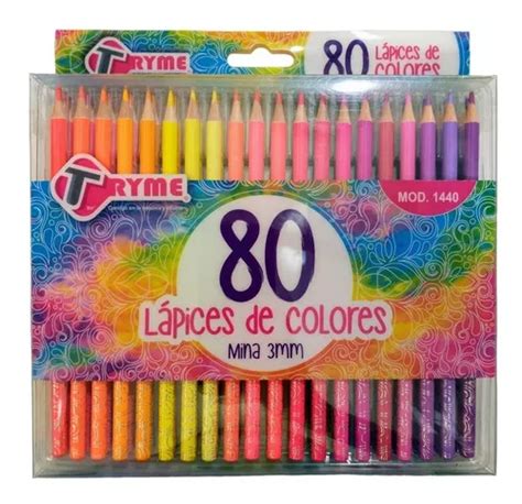 Lapices Escolares Colores Intensos Y Pastel Tryme 80 Piezas MercadoLibre