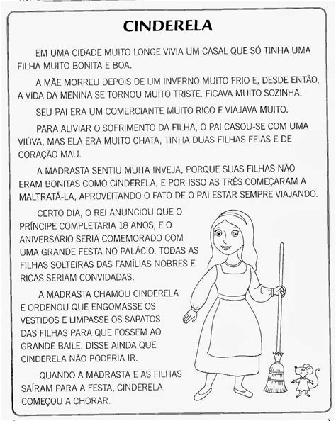 História Da Cinderela Texto Pequeno