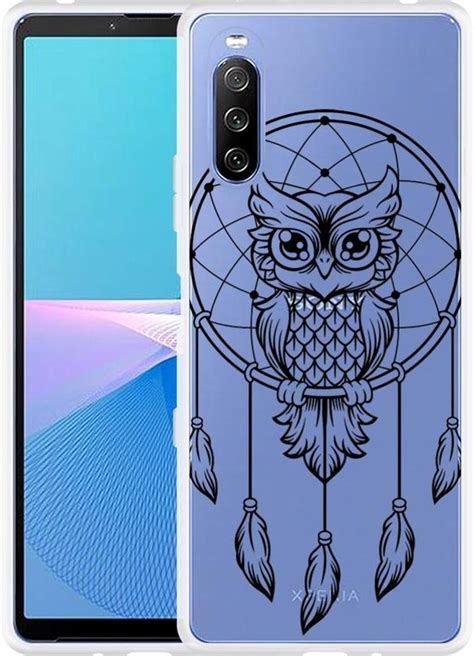 Sony Xperia 10 III Hoesje Dream Owl Mandala Black Designed By Cazy Bol