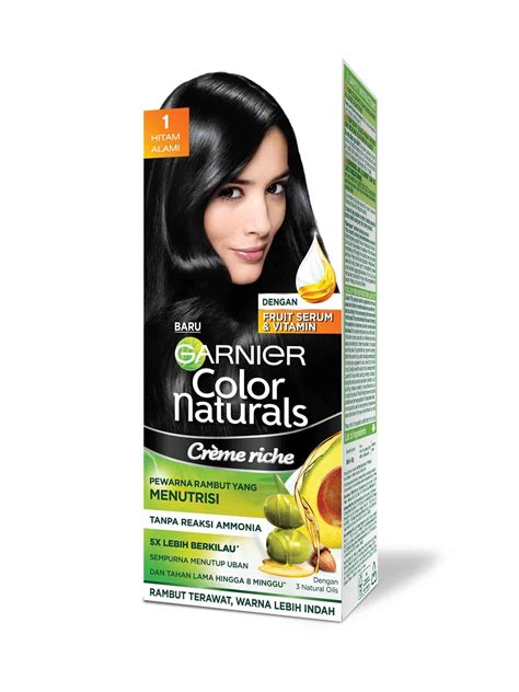 Garnier Color Naturals Crème Riche 1 Hitam Alami Natural Black