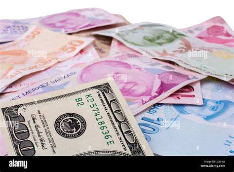 Turkish Lira And Dollars Banknote Turkish Lira And American Dollar