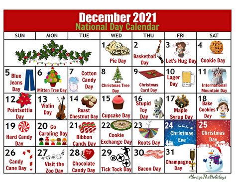 December National Day Calendar 2021 - Free Printable Calendars