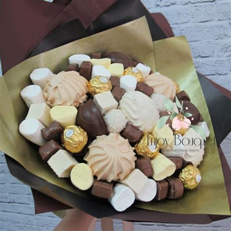 Букет из шоколада и зефира "Эффектный", 27 см Food Bouquet, Candy ...