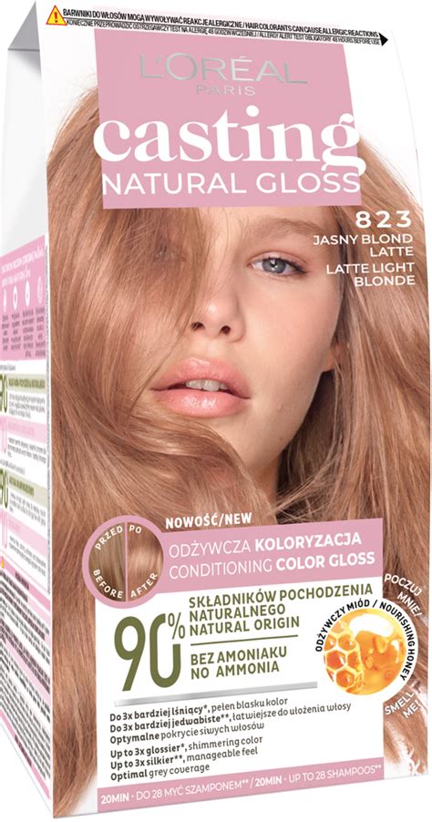 L ORÉAL PARIS CASTING NATURAL GLOSS krem koloryzujący nr 823 Latte Light Blonde 1 szt