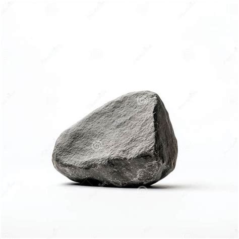 smooth black rock  white background  minimalist display stock