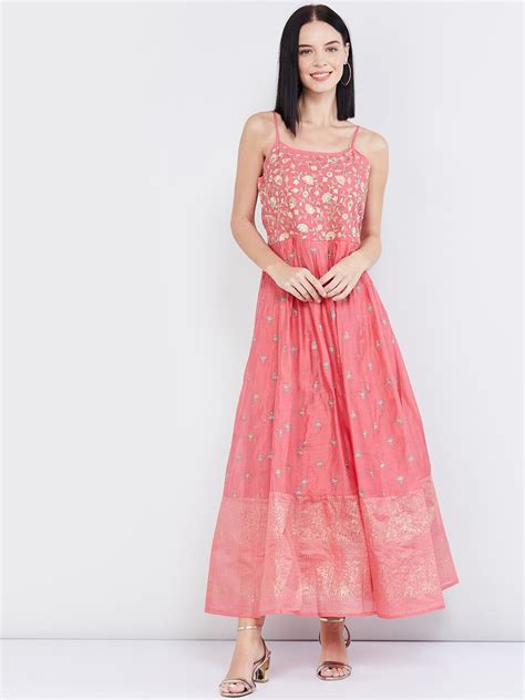 Buy Max Women Pink Embellished Maxi Dress Ethnic Dresses For Women