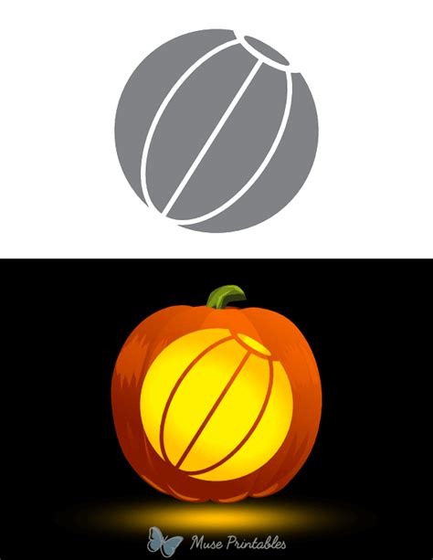 Printable Easy Beach Ball Pumpkin Stencil