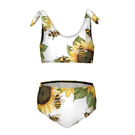 Bee Daisy Flower Girl S 2 Piece Bikini Set Beach Sport Swimsuit Swimwear 11 13Y160cm Walmart