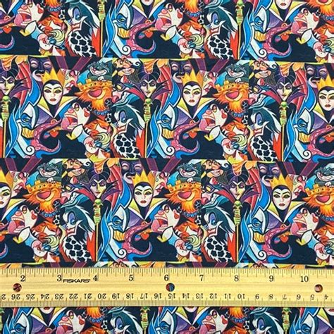 Disney Fabric Disney Villains Fabric Fat Quarter Fabric Fat Etsy