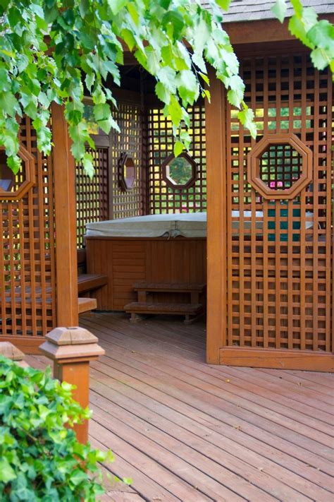 Secluded Spas Backyard Small Hot Tub Privacy Ideas
