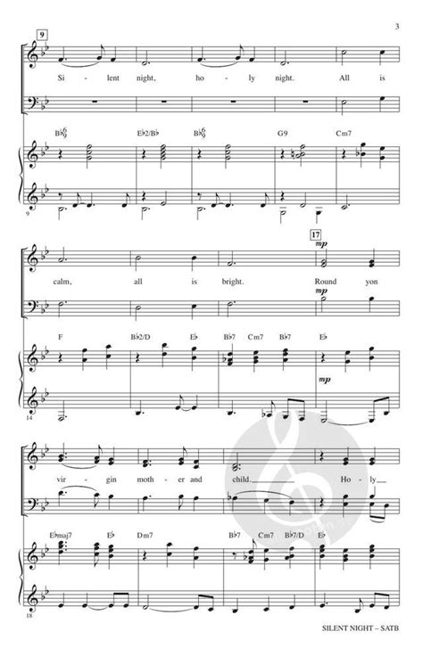 Silent Night By Franz Xaver Gruber Mixed Choir Sheet Music