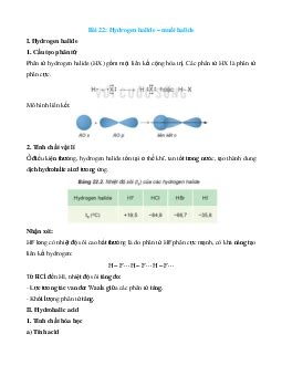 Lý thuyết Hydrogen halide Muối halide Kết nối tri thức 2024 hay chi