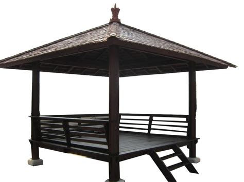 Jual Gazebo Minimalis Bahan Kayu Kelapa Atap Sirap Kayu Ulin 3x4m