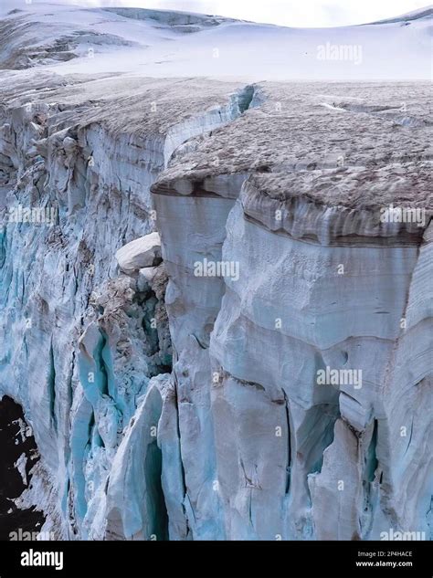 Mountain glacier fissure, on the European continent Stock Photo - Alamy