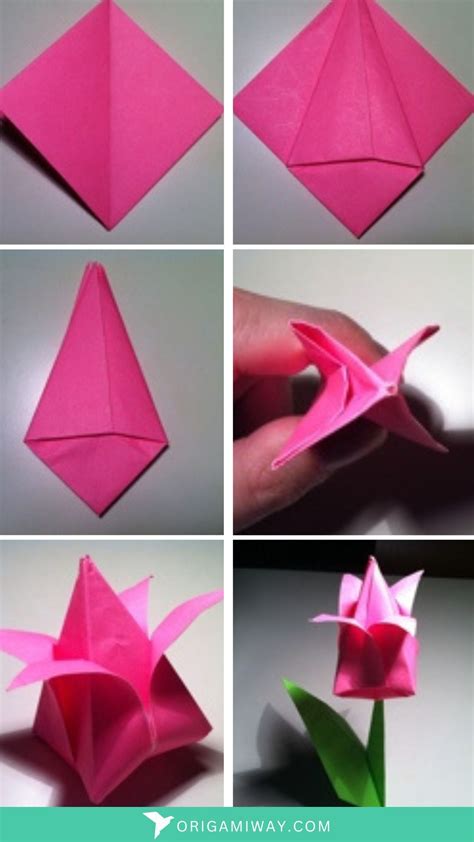 Origami Tulip Instructions And Diagram Origami Way Easy Origami Flower Tulip Origami Paper