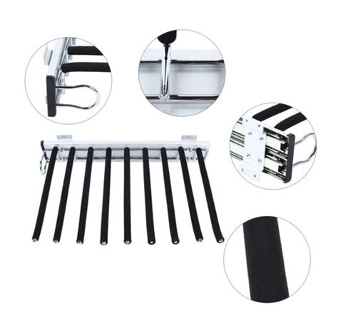 9 Arms Pull Out Closet Pants Hanger Bar Steel Trousers Rack Clothes